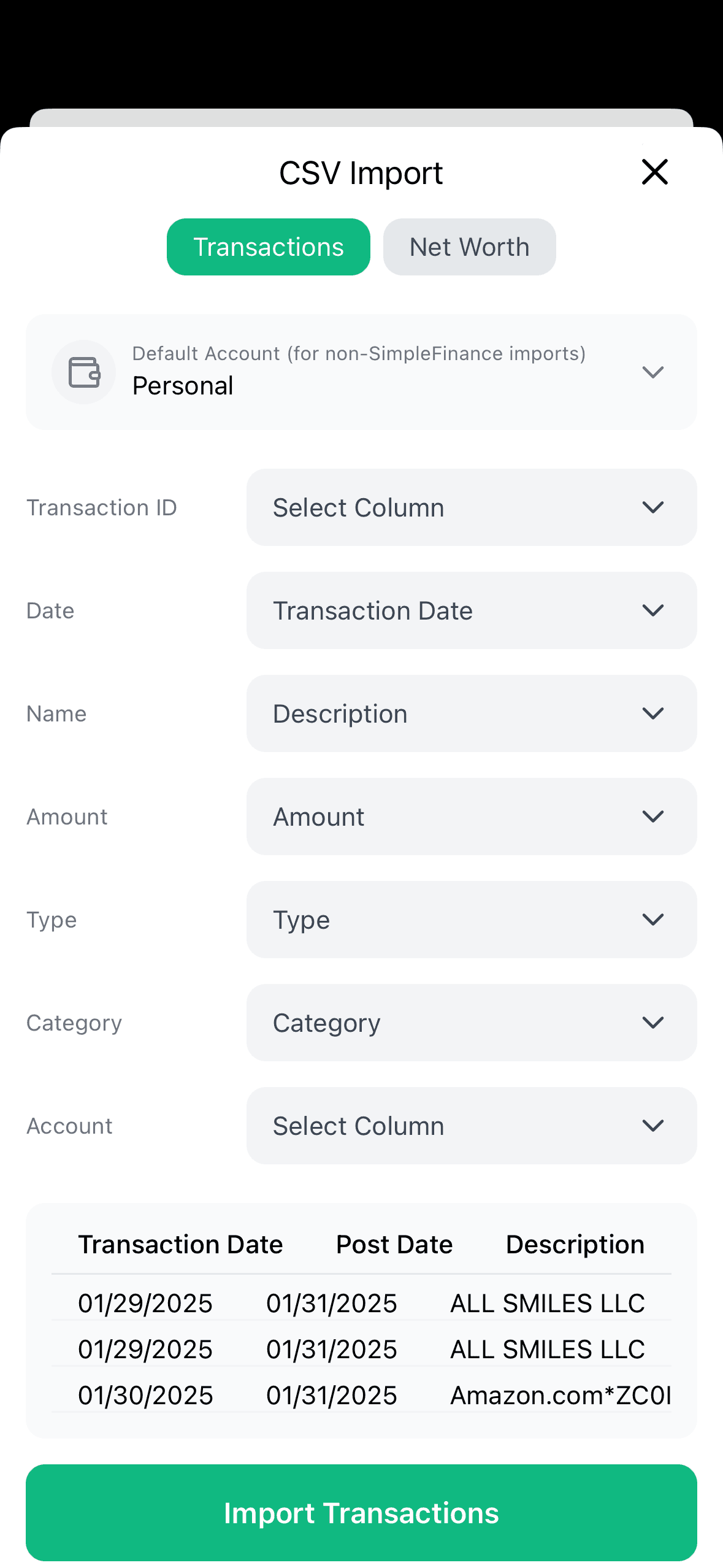 CSV Import